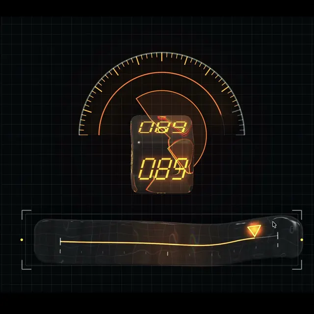 Tactile WebGL Slider, 3d-render, glassmorphism, dark