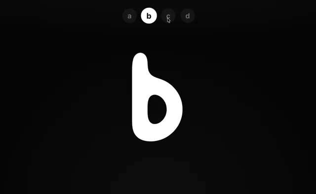 Gooey Letter Morph, minimal, dark