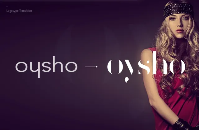 Oysho brand logo animation, playful, geometric, dark