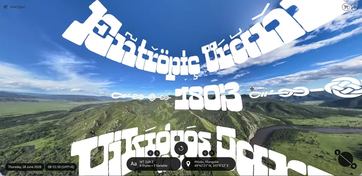 Immersive AR Typography Exploration, 3d-render, monochrome