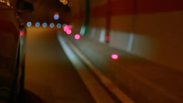 Blurred street lights and bokeh night cinematography, photographic, abstract, dark
