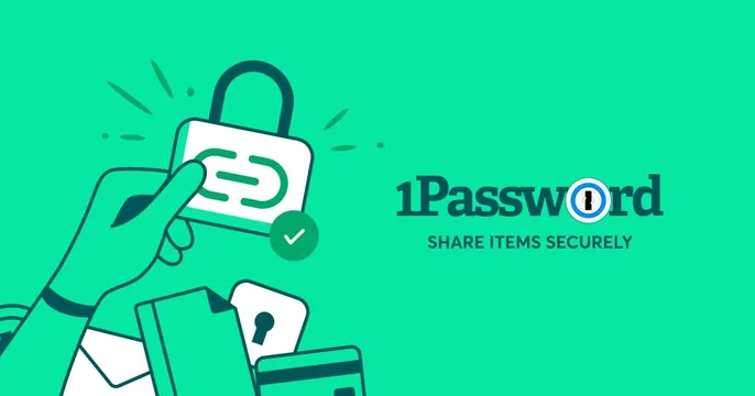 1Password OG card, illustrated, minimal, vibrant