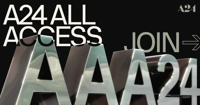 A24 All Access OG card, 3d-render, dark-mode, dark