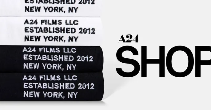 A24 Shop OG card, minimal, editorial, light