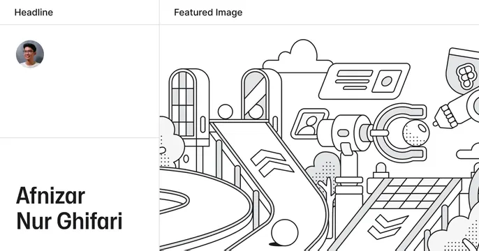 Afnizar Nur Ghifari OG card, minimal, illustrated, light