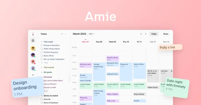 Amie OG card, light-mode, gradient-heavy, pastel