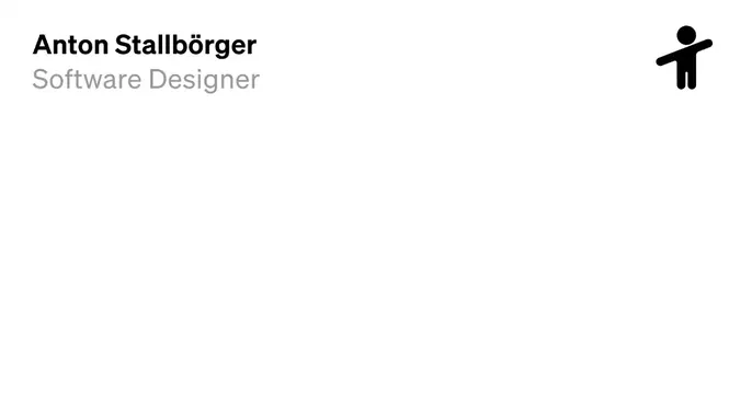 Anton Stallborger OG card, minimal, swiss, light