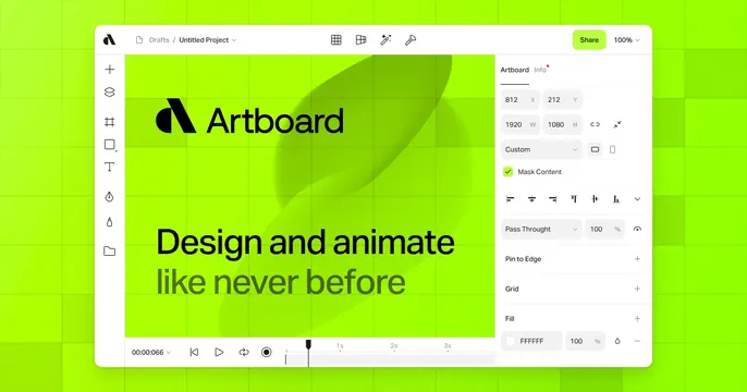 Artboard OG card, light-mode, corporate-clean, vibrant