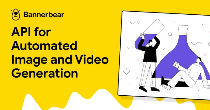 Bannerbear OG card, light-mode, illustrated, vibrant