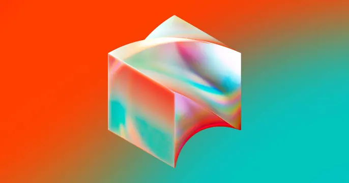 Block OG card, 3d-render, gradient-heavy, vibrant