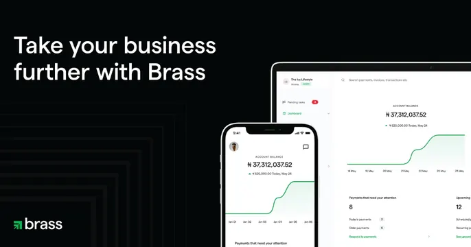 Brass OG card, dark-mode, corporate-clean, dark