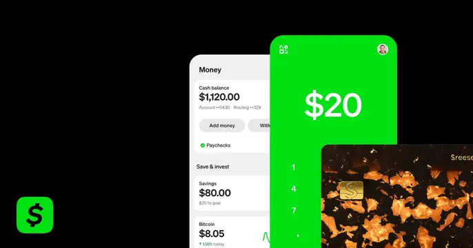 Cash App OG card, dark-mode, minimal, dark