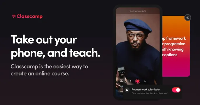 Classcamp OG card, dark-mode, minimal, dark