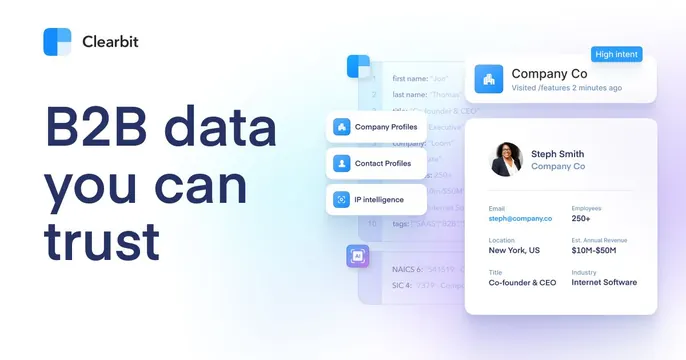 Clearbit OG card, minimal, light-mode, light