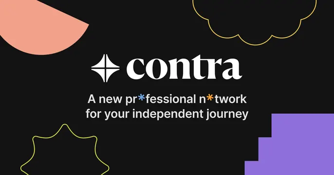 Contra OG card, dark-mode, playful, dark