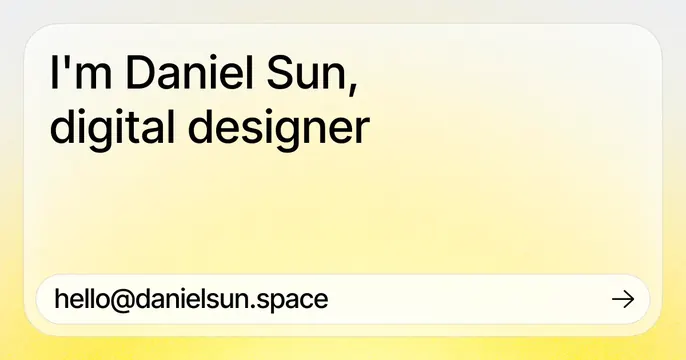 Daniel Sun OG card, minimal, light-mode, light