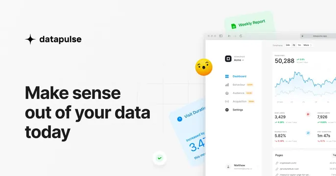 Datapulse OG card, minimal, light-mode, light