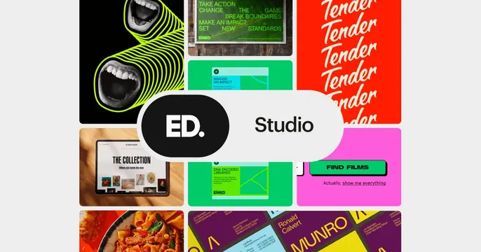 Ed OG card, maximalist, editorial, vibrant