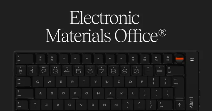 Electronic Materials Office OG card, dark-mode, editorial, dark
