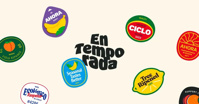En Temporada OG card, playful, retro, warm