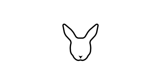 Evil Rabbit OG card, minimal, light-mode, light