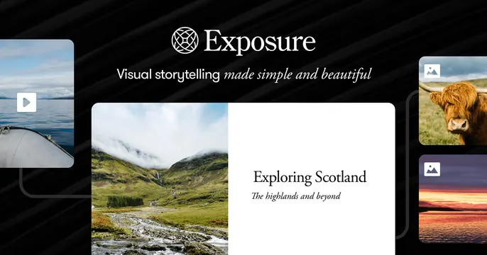 Exposure OG card, dark-mode, editorial, dark