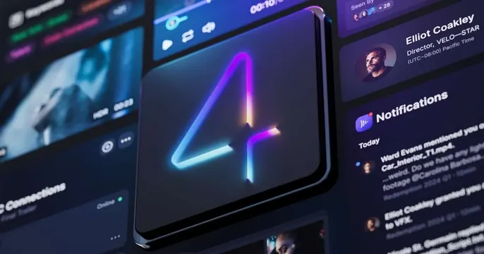 Frame.io OG card, dark-mode, 3d-render, dark