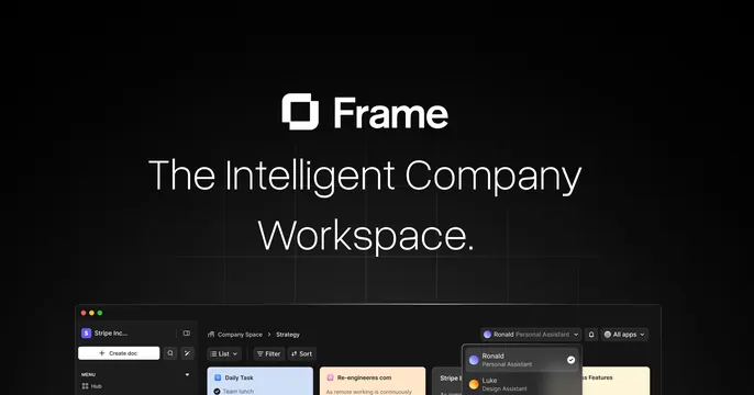Frame OG card, dark-mode, minimal, dark