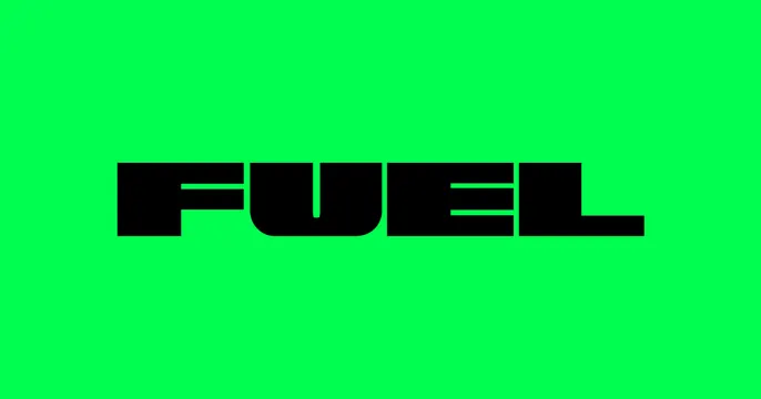 Fuel Finance OG card, minimal, brutalist, vibrant