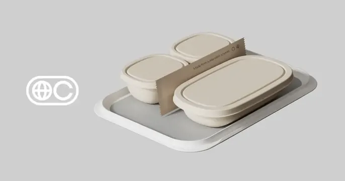 Global C OG card, minimal, 3d-render, light