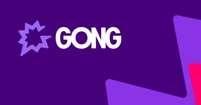 Gong OG card, minimal, corporate-clean, vibrant