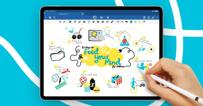 Goodnotes OG card, light-mode, illustrated, vibrant