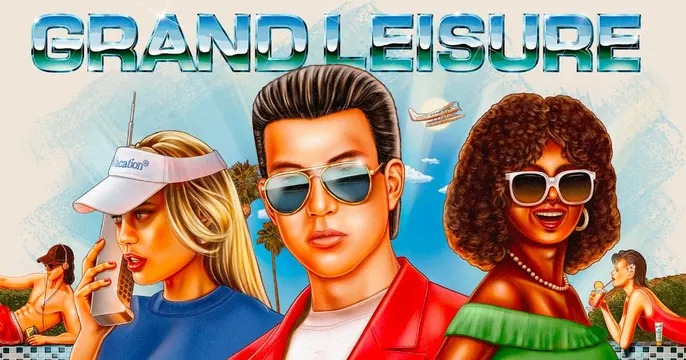 Grand Leisure OG card, retro, illustrated, vibrant