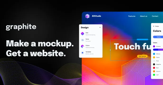 Graphite OG card, dark-mode, gradient-heavy, dark