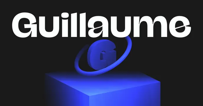 Guillaume Beaulieu OG card, dark-mode, 3d-render, dark