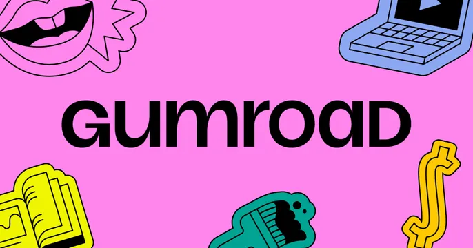 Gumroad OG card, playful, illustrated, vibrant