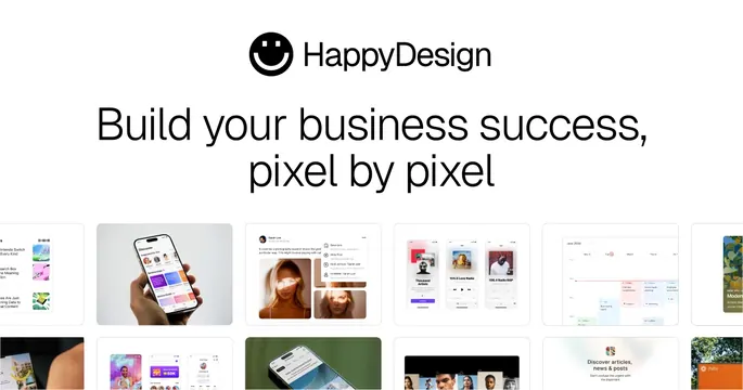 Happydesign OG card, minimal, light-mode, light