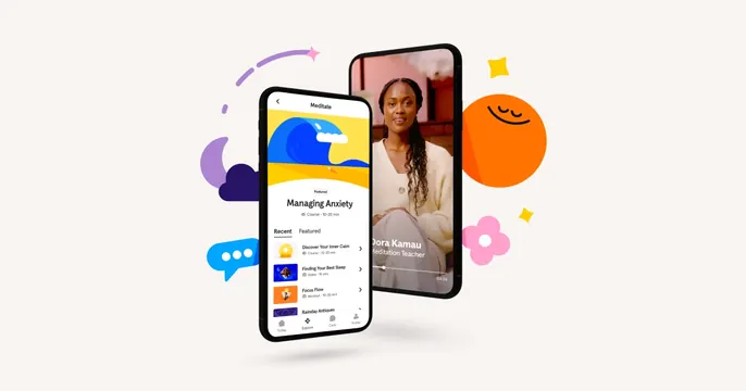Headspace OG card, playful, illustrated, light