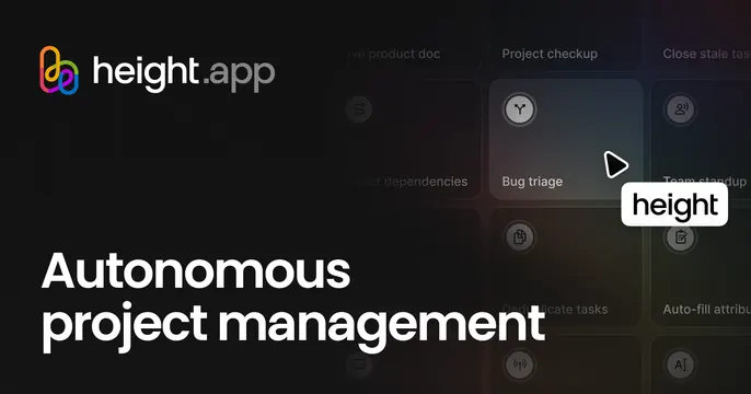 Height app OG card, dark-mode, minimal, dark