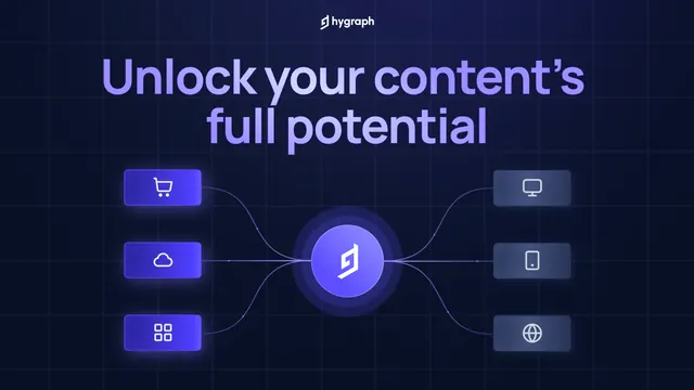 Hygraph OG card, dark-mode, technical, dark