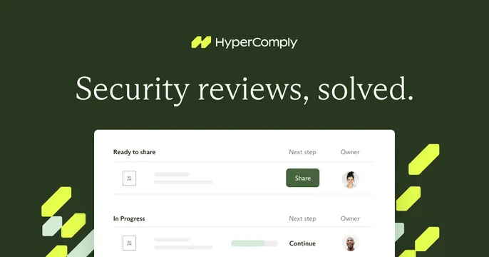 HyperComply OG card, minimal, corporate-clean, dark