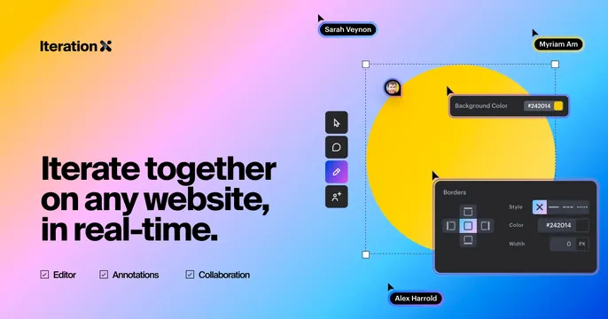 Iteration X OG card, gradient-heavy, light-mode, vibrant