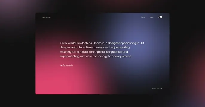 Jantana Hennard OG card, dark-mode, minimal, dark