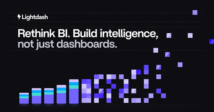 Lightdash OG card, dark-mode, technical, dark