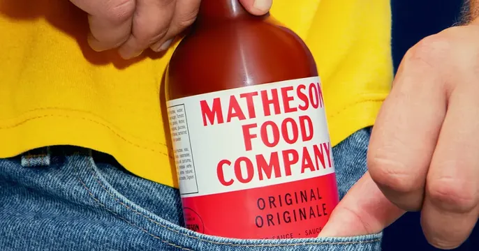 Matheson Food Company OG card, photographic, retro, vibrant