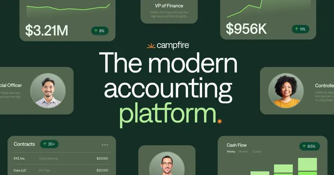 Meet Campfire OG card, dark-mode, data-dense, dark