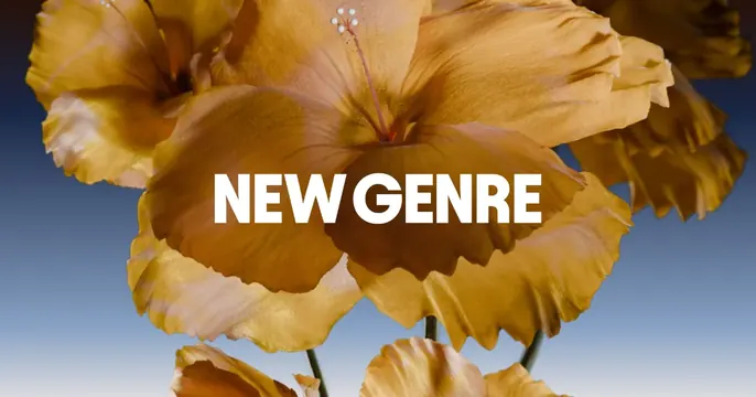 New Genre OG card, photographic, editorial, warm