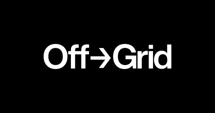 Off Grid OG card, minimal, dark-mode, dark