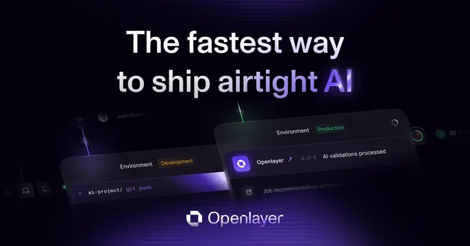 Openlayer OG card, dark-mode, gradient-heavy, dark