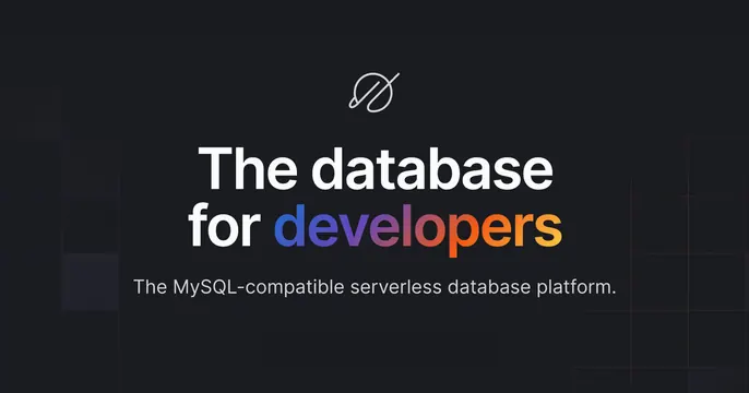 PlanetScale OG card, dark-mode, technical, dark